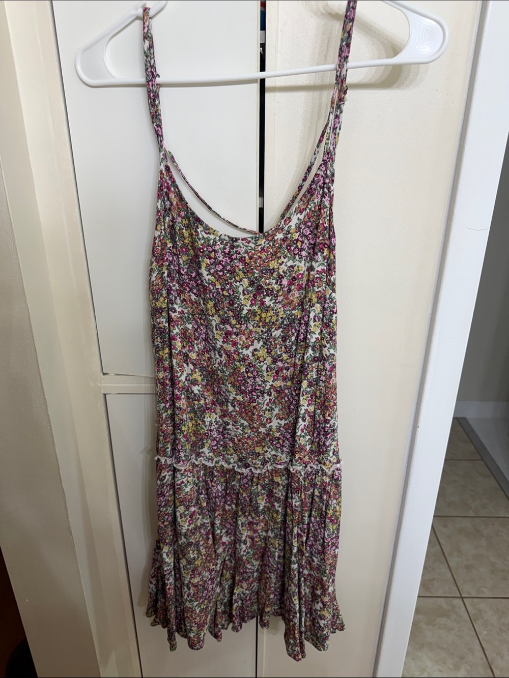 Target Floral Mini Dress - Pink, Green, Cream